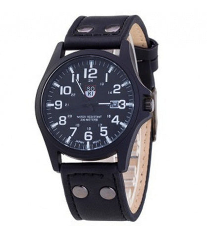 The Explosion Of Foreign Hot Head Belt Calendar Frosted Military Men Quartz Watch
