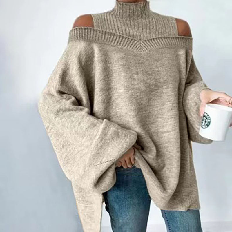 Sweater Shoulder Drop Design Women's Lantern Sleeves