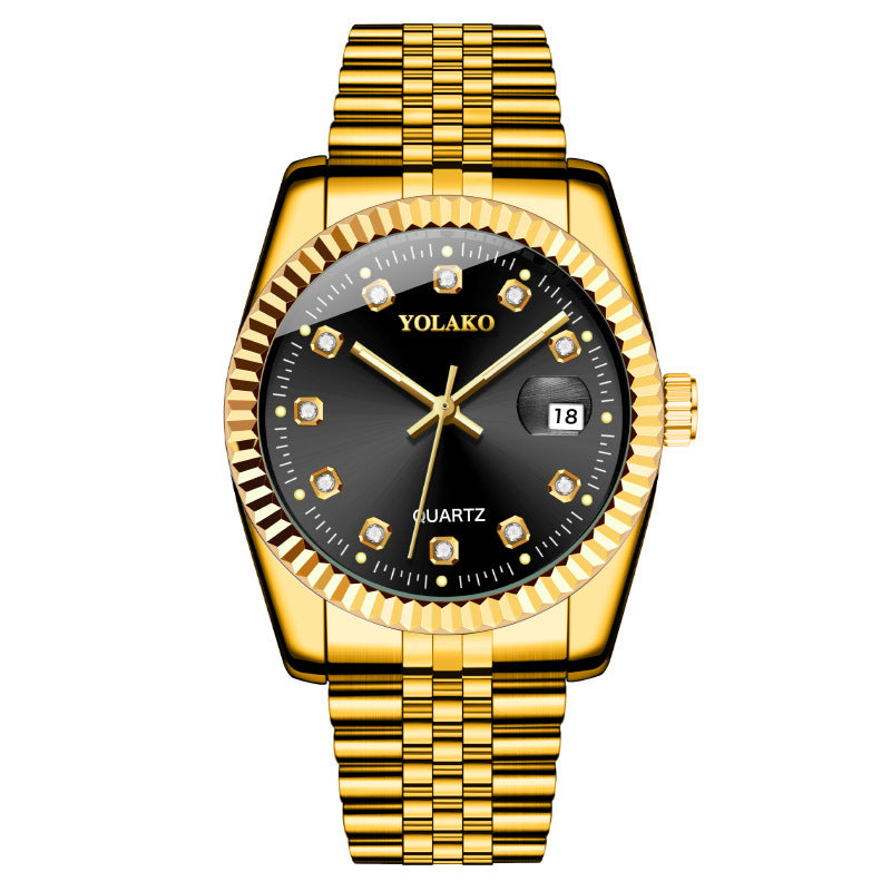Fashion Diamond Men's Steel Strap Watch