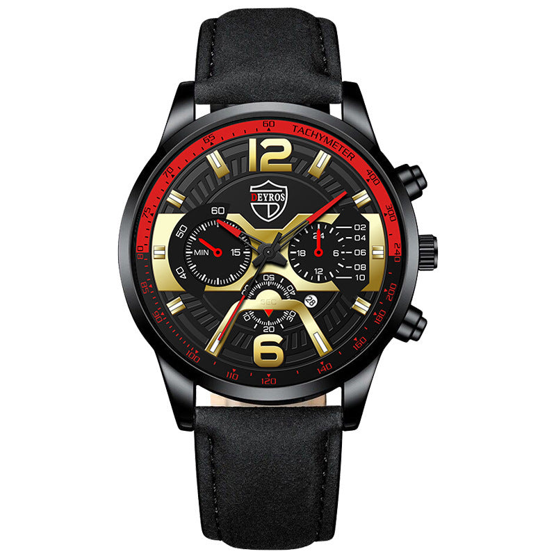 Fashion Men's Business Belt Quartz Watch Men's Calendar Watch DEYROS Brand Watch Spot Wholesale