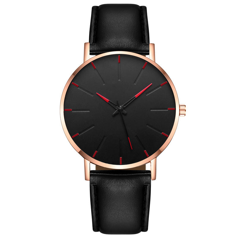 Men's Fashion Style Belt  Thin Watch Quartz Watch