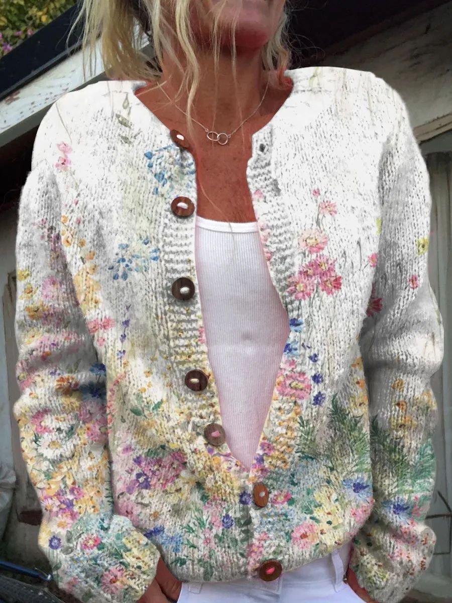 3D Digital Printing Cardigan Knitted Coat